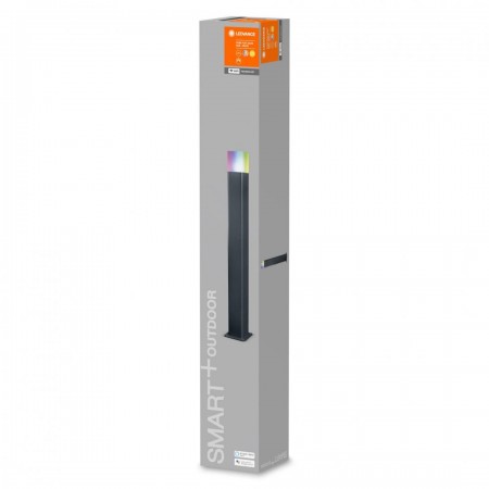 Stalp LED RGB pentru exterior Ledvance SMART+ Wifi Cube Post, 10W, 500 lm, lumina alba si color (3000K), IP44/IK03, 800x120mm, a