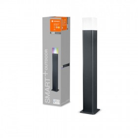 Stalp LED RGB pentru exterior Ledvance SMART+ Wifi Cube Post, 10W, 500 lm, lumina alba si color (3000K), IP44/IK03, 500x120mm, a