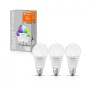 3 Becuri LED RGB inteligent Ledvance SMART+ WiFi Classic Multicolour A, E27, 14W (100W), 1521 lm, lumina alba si color (2700-650
