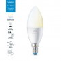 Bec LED inteligent WiZ Connected Whites C37, Wi-Fi, E14, 4.9W (40W), 470 lm, lumina alba (2700-6500K), compatibil Google Assista