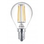 Bec LED Philips Classic P45, EyeComfort, E14, 4.3W (40W), 470 lm, lumina calda (2700K), cu filament
