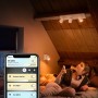 Spot LED Triplu Philips Hue Runner, Bluetooth, 3xGU10, 3x5W, 1050 lm, lumina alba (2200-6500K), IP20, 48cm, Metal, Alb, Intrerup