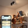 Spot LED Dublu Philips Hue Buckram, Bluetooth, 2xGU10, 2x5W, 700 lm, lumina alba (2200-6500K), IP20, 25.2x8.2cm, Metal, Negru, I