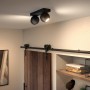 Spot LED Dublu Philips Hue Buckram, Bluetooth, 2xGU10, 2x5W, 700 lm, lumina alba (2200-6500K), IP20, 25.2x8.2cm, Metal, Negru, I