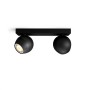 Spot LED Dublu Philips Hue Buckram, Bluetooth, 2xGU10, 2x5W, 700 lm, lumina alba (2200-6500K), IP20, 25.2x8.2cm, Metal, Negru, I