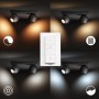 Spot LED Dublu Philips Hue Buckram, Bluetooth, 2xGU10, 2x5W, 700 lm, lumina alba (2200-6500K), IP20, 25.2x8.2cm, Metal, Negru, I