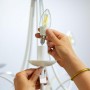 Bec LED inteligent vintage (decorativ) WiZ Connected Filament Clear C35 ,Wi-Fi, E14, 4.9W (40W), 470 lm, lumina alba (2700-6500K