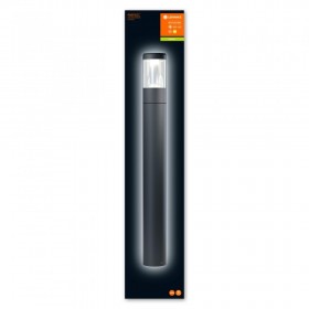 Stalp LED pentru exterior Ledvance Endura Style Lantern Modern, 12W, 610 lm, lumina calda (3000K), IP44, 900x110mm, otel, Gri in