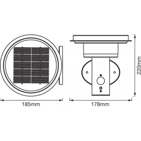 Aplica LED solara pentru exterior cu senzor de lumina si miscare Ledvance Endura Style Solar Wall Sensor Double Circle, 6W, 3.2 