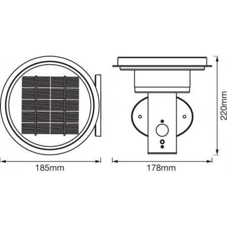 Aplica LED solara pentru exterior cu senzor de lumina si miscare Ledvance Endura Style Solar Wall Sensor Double Circle, 6W, 3.2 