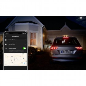 Stalp LED pentru exterior Philips Hue Lucca, 1xE27, 9W (60W), 806 lm, lumina calda (2700K), IP44, 400x142mm, Antracit