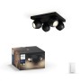 Spot LED Cvadruplu Philips Hue Buckram, Bluetooth, 4xGU10, 4x5W, 1400 lm, lumina alba (2200-6500K), IP20, 24x24x10.3cm, Metal, N