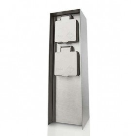 Priza pentru exterior Philips myGarden Rock, impamantare laterala, IP44, Inox