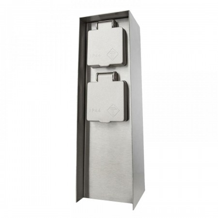 Priza pentru exterior Philips myGarden Rock, cu pin de impamantare, IP44, Inox