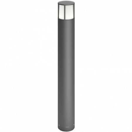 Stalp LED pentru iluminat exterior Philips Stock, 6W, 600 lm, lumina calda (2700K), IP44, 770x104mm, Antracit