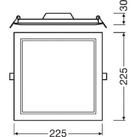 Spot LED incastrat patrat Ledvance DOWNLIGHT SLIM ALU, 18W, 1530 lm, lumina neutra (4000K), IP20, 225x30mm, aluminiu, Alb