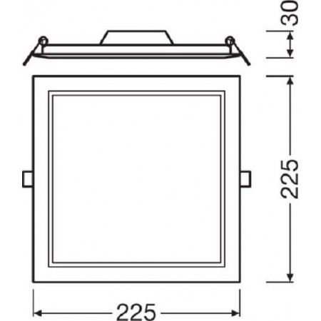 Spot LED incastrat patrat Ledvance DOWNLIGHT SLIM ALU, 18W, 1530 lm, lumina neutra (4000K), IP20, 225x30mm, aluminiu, Alb