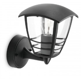 Aplica tip felinar pentru exterior Philips Creek UP, 1xE27, max 60W, IP44, 200x175x235mm, Negru