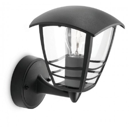 Aplica tip felinar pentru exterior Philips Creek UP, 1xE27, max 60W, IP44, 200x175x235mm, Negru
