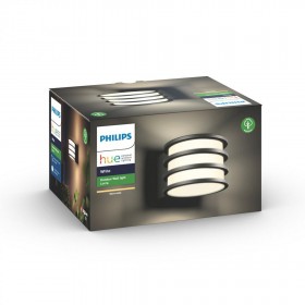 Aplica LED pentru exterior Philips Hue Lucca, 9.5W (60W), 806 lm, lumina calda (2700K), IP44, 170x215x115mm, Antracit