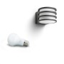 Aplica LED pentru exterior Philips Hue Lucca, 9.5W (60W), 806 lm, lumina calda (2700K), IP44, 170x215x115mm, Antracit