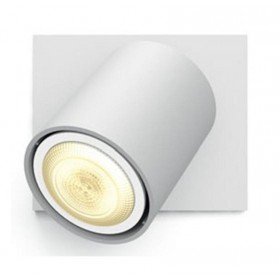 Spot LED Philips Hue Runner, Bluetooth, GU10, 5W (50W), 350 lm, lumina alba (2200-6500), IP20, 11cm, Metal, Alb, Intrerupator cu