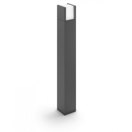 Stalp LED pentru iluminat exterior Philips Arbour, 6W (47W), 600 lm, lumina calda (2700K), IP44, 770x100mm, Antracit