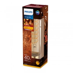Bec LED vintage (decorativ) Philips Classic Gold Giant T65, EyeComfort, E27, 6.5W (40W), 470 lm, lumina calda (2000K), dimabil, 
