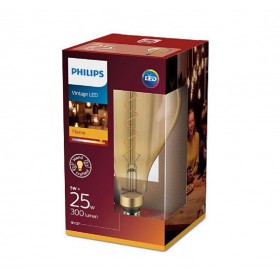Bec LED vintage (decorativ) Philips Classic Gold Giant A160, EyeComfort, E27, 5W (25W), 300 lm, lumina calda (2700K), cu filamen