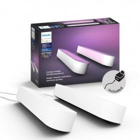 Pachet 2 Lampi LED RGB Philips Hue Play, 6.6W, 530 lm, lumina alba si color (2000-6500K), IP20, 25.3cm, Alb