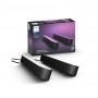 Pachet 2 Lampi LED RGB Philips Hue Play, 6.6W, 530 lm, lumina alba si color (2000-6500K), IP20, 25.3cm, Negru