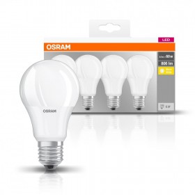 4 Becuri LED Osram Base Classic A, E27, 8.5W (60W), 806 lm, lumina calda (2700K)
