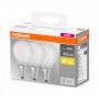 3 Becuri LED Osram Base Classic P, E14, 4W (40W), 470 lm, lumina calda (2700K), semi-transparent