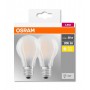 2 Becuri LED Osram Base Classic A, E27, 7W (60W), 806 lm, lumina calda (2700K), semi-transparent