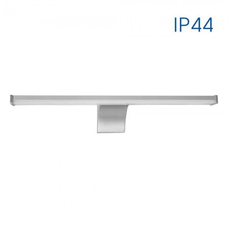Aplica LED pentru baie Vivalux ZOE, 8W, 700 lm, lumina neutra (4000K), 110°, IP44, 400x151x67mm, 25000h, Nichel satinat