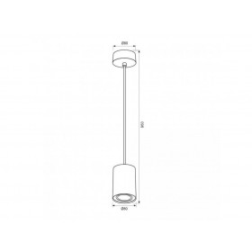 Pendul Vivalux BK FARGO, GU10, Ø80mm, cablu 1m, Negru, bec neinclus