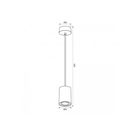 Pendul Vivalux BK FARGO, GU10, Ø80mm, cablu 1m, Negru, bec neinclus