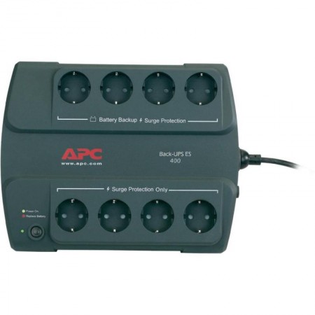 UPS APC Back-UPS ES stand-by 400VA / 240W 8 conectori Schuko CEE7 ,optional extindere garantie cu 1/3 ani (WBEXTWAR1YR-SP-01/WBE