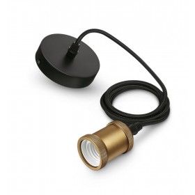 Pendul Philips Classic Gold, E27, max. 40W, textil/Metal, IP20, Ø169mm, cablu 2m