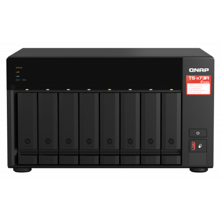 NAS QNAP 873A 8-Bay, CPU AMD Ryzen V1000 series V1500B 4C/8T 2.2GHz, RAM 8GB (1x 8GB) DDR4 (2 x SODIMM slots, max. 64GB, suport 
