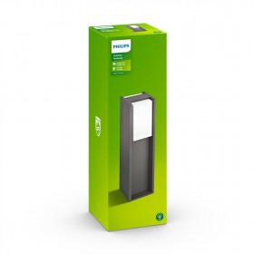 Stalp pentru iluminat exterior Philips Bridge, 1xE27, max 42W, IP44, 402x121mm, Antracit