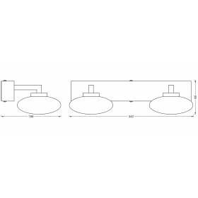 Aplica LED inteligenta pentru baie Ledvance SMART+ Wifi Orbis Elypse 340, 12W, 1000 lm, lumina alba (3000-6500K), IP44, 340x166x