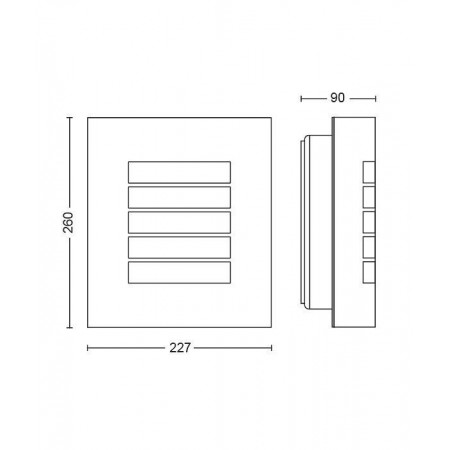 Aplica pentru exterior Philips Oslo, 1xE27, max 60W, IP44, 95x235x260mm, Inox