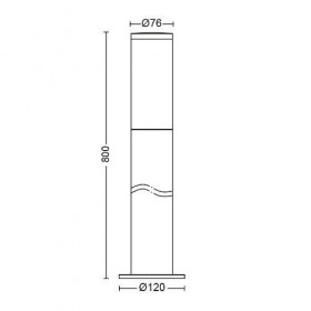 Stalp pentru iluminat exterior Philips Utrecht, 1xE27, max 20W, IP44, 800x120mm, Inox