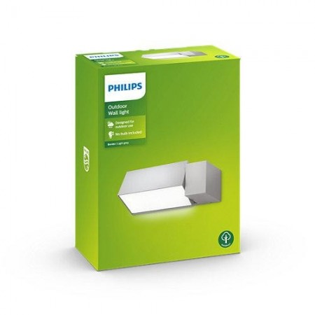 Aplica pentru exterior Philips Border, 1xE27, max 42W, IP44, 148x268x93mm, Gri