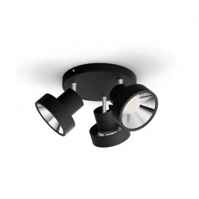 Spot LED Triplu Philips Bukko, 24V, 3x4.3W, 1200 lm, intensitate variabila, lumina calda (2200-2700K), IP20, 17x36.6cm, Metal, N