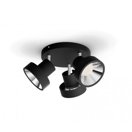 Spot LED Triplu Philips Bukko, 24V, 3x4.3W, 1200 lm, intensitate variabila, lumina calda (2200-2700K), IP20, 17x36.6cm, Metal, N
