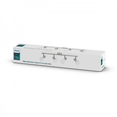 Spot Philips Essentials Burlap, 4xE14, 4x40W, IP20, 14.5x69x19.5cm, Crom mat