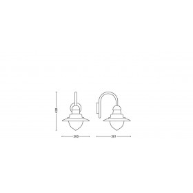 Aplica tip felinar pentru exterior Philips Raindrop, 1xE27, max 60W, IP44, 381x300x428mm, Negru
