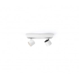 Spot LED Dublu Philips myLiving Star, 2x4.5W, 1000 lm, lumina calda (2200-2700K), IP20, 24cm, Metal, Alb